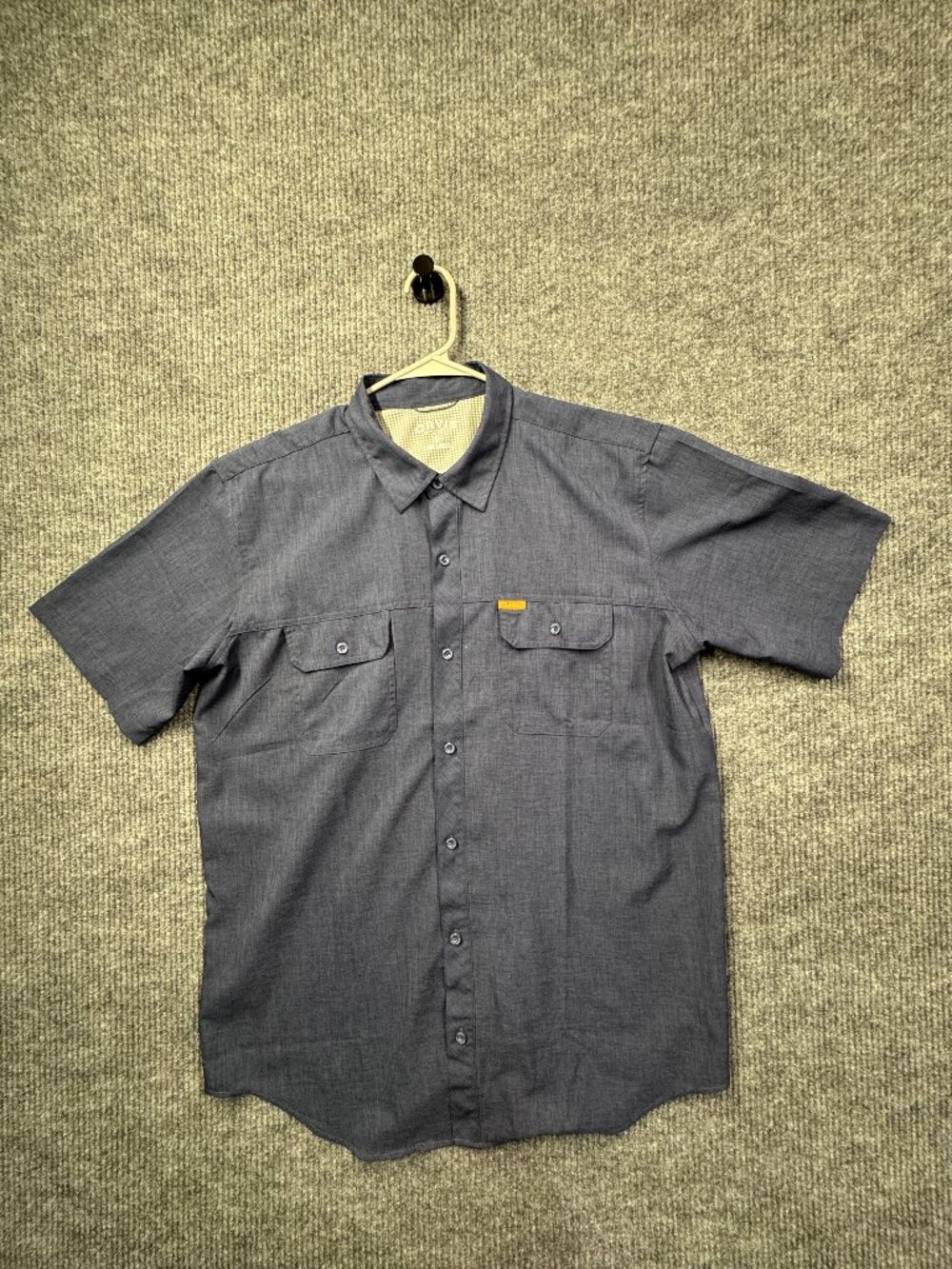 Orvis Men's Short Sleeve Button-Down Blue Shirt Size XL Tall